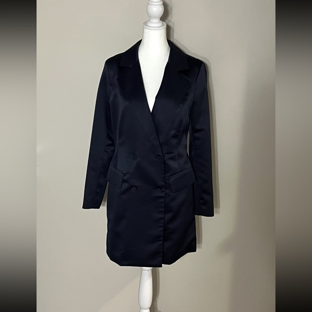 Sugar+Lips Navy Blue Blazer Dress